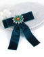 Fashion Blue Oval Shape Decorated Bowknot Brooch