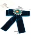 Fashion Blue Oval Shape Decorated Bowknot Brooch