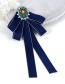 Fashion Navy Oval Shape Decorated Bowknot Brooch
