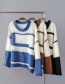 Fashion Brown Color-matching Decorated Sweater