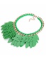 Exaggerated Green Leaf Shape Decorated Necklace
