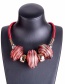 Exaggerated Red Color-matching Decorated Necklace