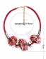 Exaggerated Red Color-matching Decorated Necklace