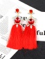 Bohemia Red Color-matching Decorated Earrings
