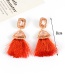 Fashion Orange Triangle Shape Decorated Earrings