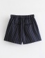 Fashion Navy Strip Shape Decorated Shorts