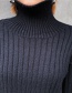 Fashion Black Pure Color Decorated Sweater