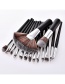 Fashion Brown Fan Shape Decorated Brushes (15pcs)