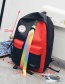 Fashion Red+black Color-matching Decorated Backpack