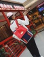 Fashion Red Square Shape Decorated Backpack