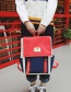 Fashion Red Square Shape Decorated Backpack