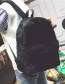 Lovely Black Pure Color Decorated Backpack