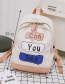 Fashion White Letter Shape Decorated Backpack