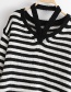 Fashion Black+white Stripe Pattern Decorated Sweater