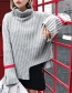 Fashion Gray Color Matching Decorated Sweater
