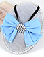 Fashion Blue Flower Shape Decorated Bowknot Choker