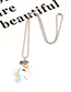 Fashion White Unicorn Shape Decorated Necklace ( 2 Pcs )