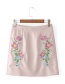 Fashion Pink Flower Pattern Decorated Skirt