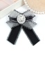 Fashion Gray Oval Shape Decorated Bowknot Brooch