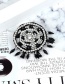 Fashion Black+white Round Shape Decorated Brooch