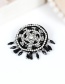 Fashion Black+white Round Shape Decorated Brooch