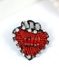 Fashion Red Heart Shape Decorated Brooch
