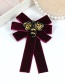 Fashion Claret Red Bee Shape Decorated Bowknot Brooch