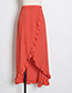 Fashion Orange Pure Color Decorated Skirt