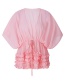 Fashion Pink Pure Color Decorated Smock