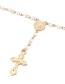 Elegant Gold Color Cross Shape Pendant Decorated Necklace