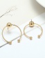Elegant Gold Color C Shape Design Pure Color Earrings