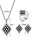 Fashion Silver Color Rhombus Shape Design Jewelry Sets