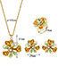 Fashion Gold Color+green Flowers Design Color Matching Jewelry Sets