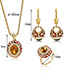 Fashion Gold Color+red Oval Shape Design Color Matching Jewelry Sets