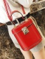 Fashion Red Pure Color Decorated Bag