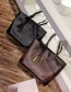 Trendy Light Brown Tassel Decorated Square Shape Handbag
