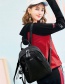 Trendy Black Pure Color Decorated Backpack(with Bear)