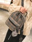 Trendy Gray Grid Pattern Decorated Backpack