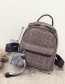Trendy Brown Grid Pattern Decorated Backpack