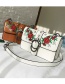 Fashion White Embroidered Flowers Decorated Shoulder Bag