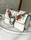 Fashion White Embroidered Flowers Decorated Shoulder Bag