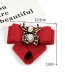 Fashion Navy Water Drop Shape Decorated Bowknot Brooch