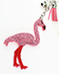 Lovely Red+pink Flamingo&tassel Decorated Ornaments