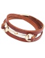 Fashion Brown+gold Color Circular Ring Decorated Multi-layer Bracelet