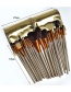 Fashion Gold Color Flat Shape Decorated Cosmetic Brush(24pcs With Bag) )