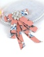 Trendy Pink Flower Pattern Decorated Bowknot Brooch