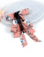 Trendy Pink Beads Decorated Simple Bowknot Brooch