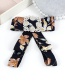 Trendy Navy+white Flower Pattern Decorated Bowknot Brooch