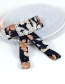 Trendy Navy+white Flower Pattern Decorated Bowknot Brooch