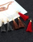 Trendy Black Long Tassel Decorated Simple Earrings